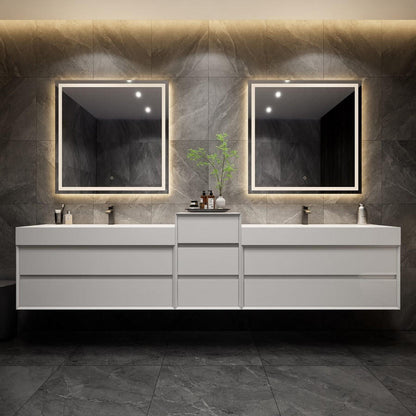 Halo 104“ Double Sink Floating Bathroom Vanity