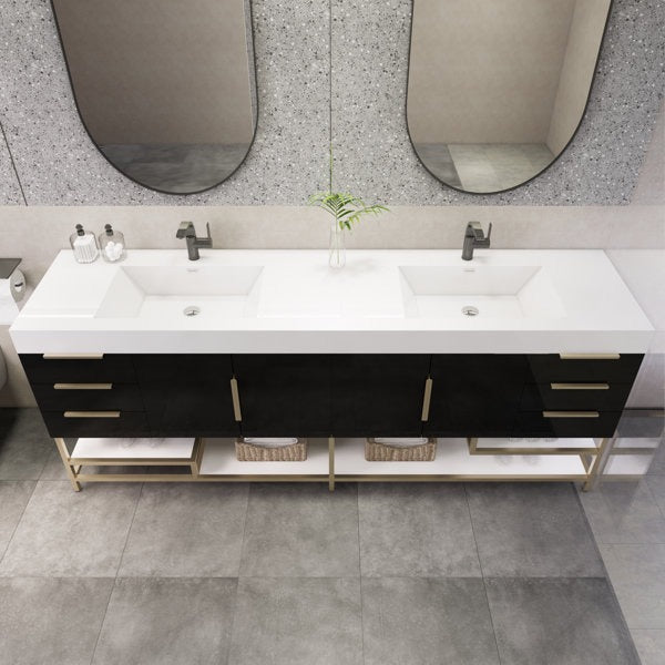 Boreal 84" Double Sink Freestanding Bathroom Vanity