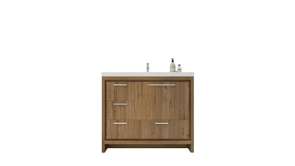 Lucia 42" Classic Freestanding Bathroom Vanity (Left Drawers)