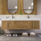 Boreal 72" Double Sink Floating Bathroom Vanity (Middle Drawers)