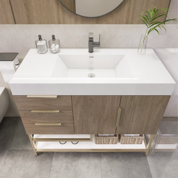 Boreal 42" Freestanding Bathroom Vanity (Left Drawers)