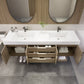 Boreal 72" Double Sink Floating Bathroom Vanity (Middle Drawers)