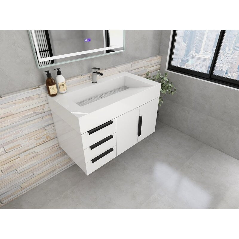 Boreal 36" Floating Bathroom Vanity (Left Drawers)