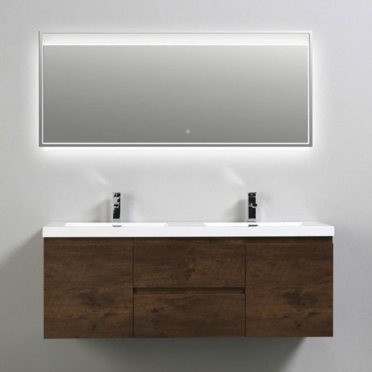 Oasis 60” Double Sink Floating Bathroom Vanity