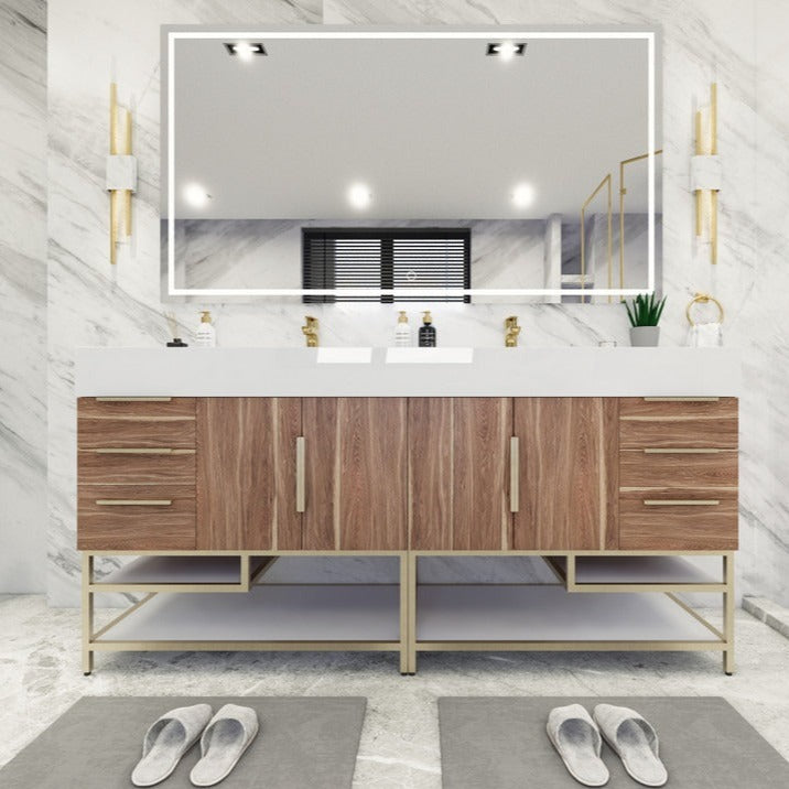 Boreal 72" Double Sink Freestanding Bathroom Vanity