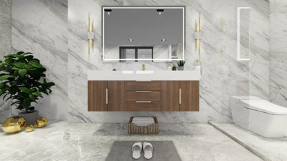 Boreal 60” Single Sink Floating Bathroom Vanity