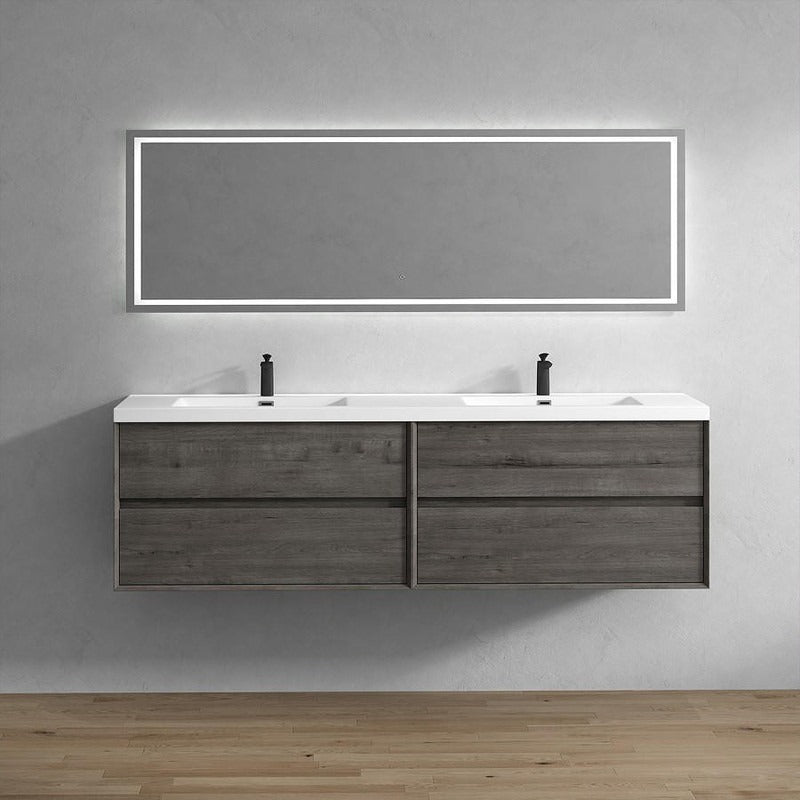 Fiora 84" Double Sink Floating Bathroom Vanity