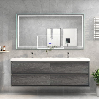 Erba 72" Double Sink Floating Bathroom Vanity