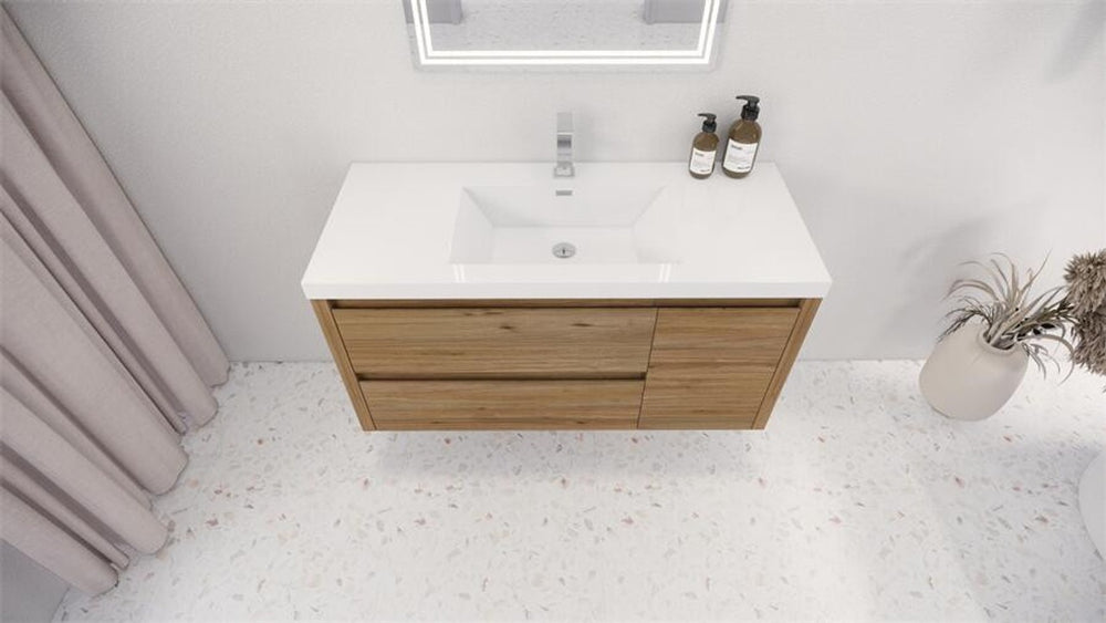 Oasis 48” Floating Bathroom Vanity (Left Drawers)