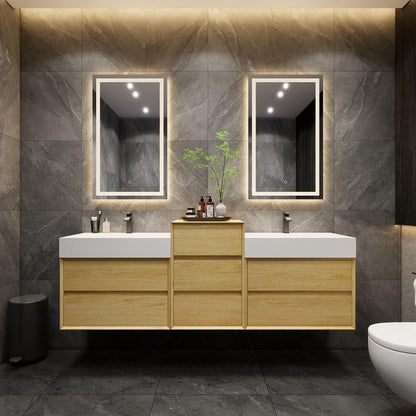 Halo 92“ Double Sink Floating Bathroom Vanity