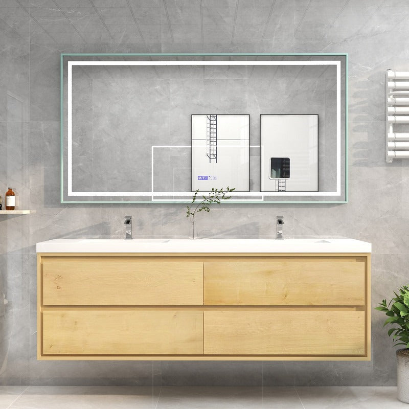 Erba 84" Double Sink Floating Bathroom Vanity