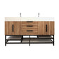 Boreal 60“ Double Sink Freestanding Bathroom Vanity