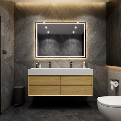 Halo 60“ Double Sink Floating Bathroom Vanity