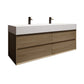 Halo 60“ Double Sink Floating Bathroom Vanity