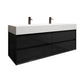 Halo 60“ Double Sink Floating Bathroom Vanity