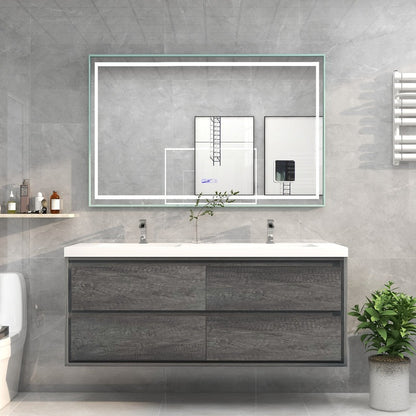 Erba 60" Double Sink Floating Bathroom Vanity