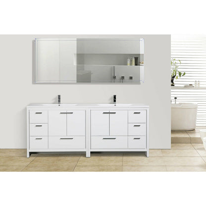 Lucia 84" Double Sink Classic Freestanding Bathroom Vanity