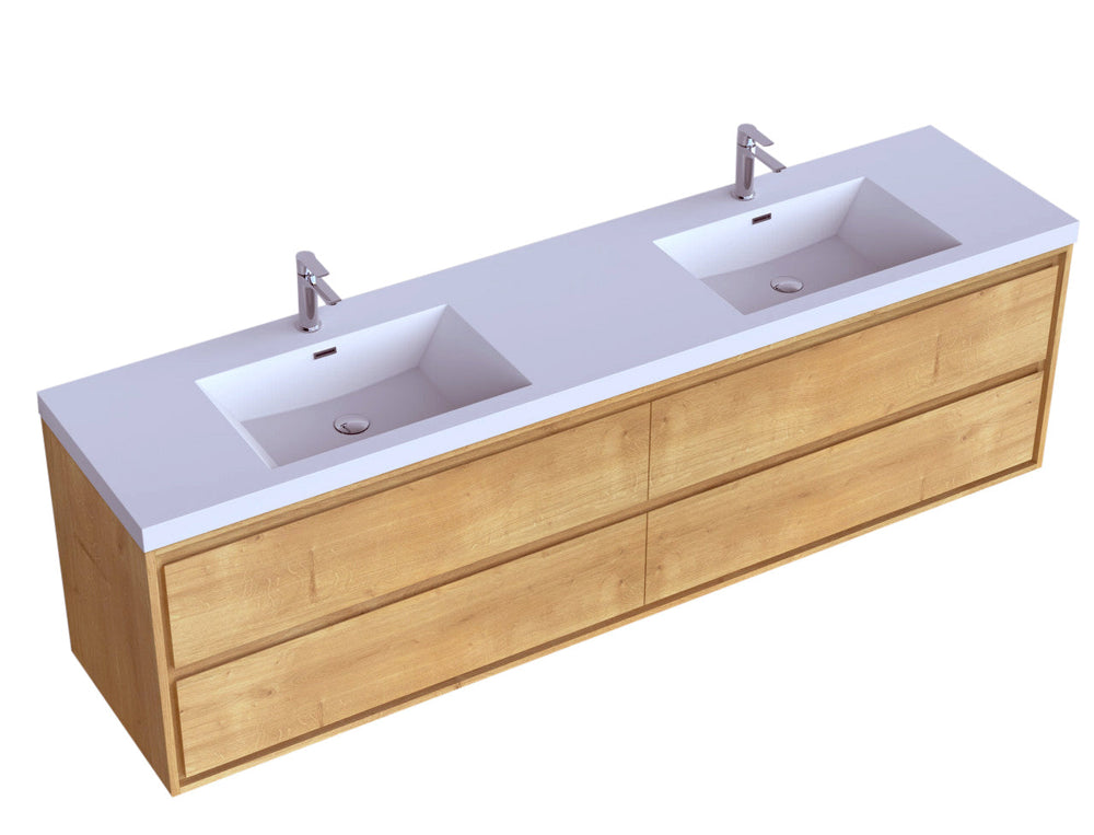 Erba 84" Double Sink Floating Bathroom Vanity