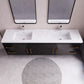 Aqua 84" Double Sink Floating Bathroom Vanity