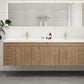 Aqua 84" Double Sink Floating Bathroom Vanity