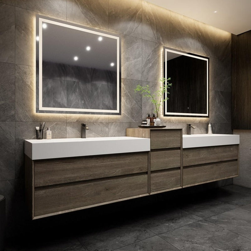 Halo 104“ Double Sink Floating Bathroom Vanity